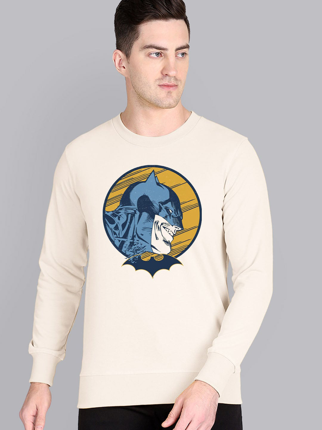 

Free Authority Men White Batman Printed Sweatshirt