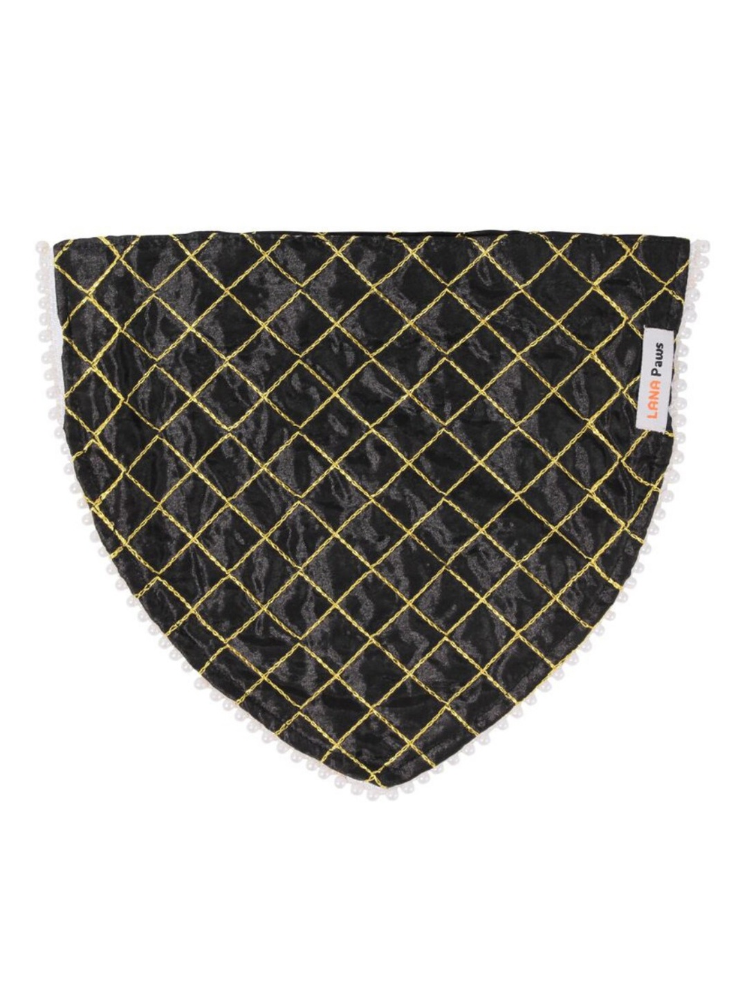 

LANA PAWS Black & Gold Graphic Printed Cotton Dog Bandana