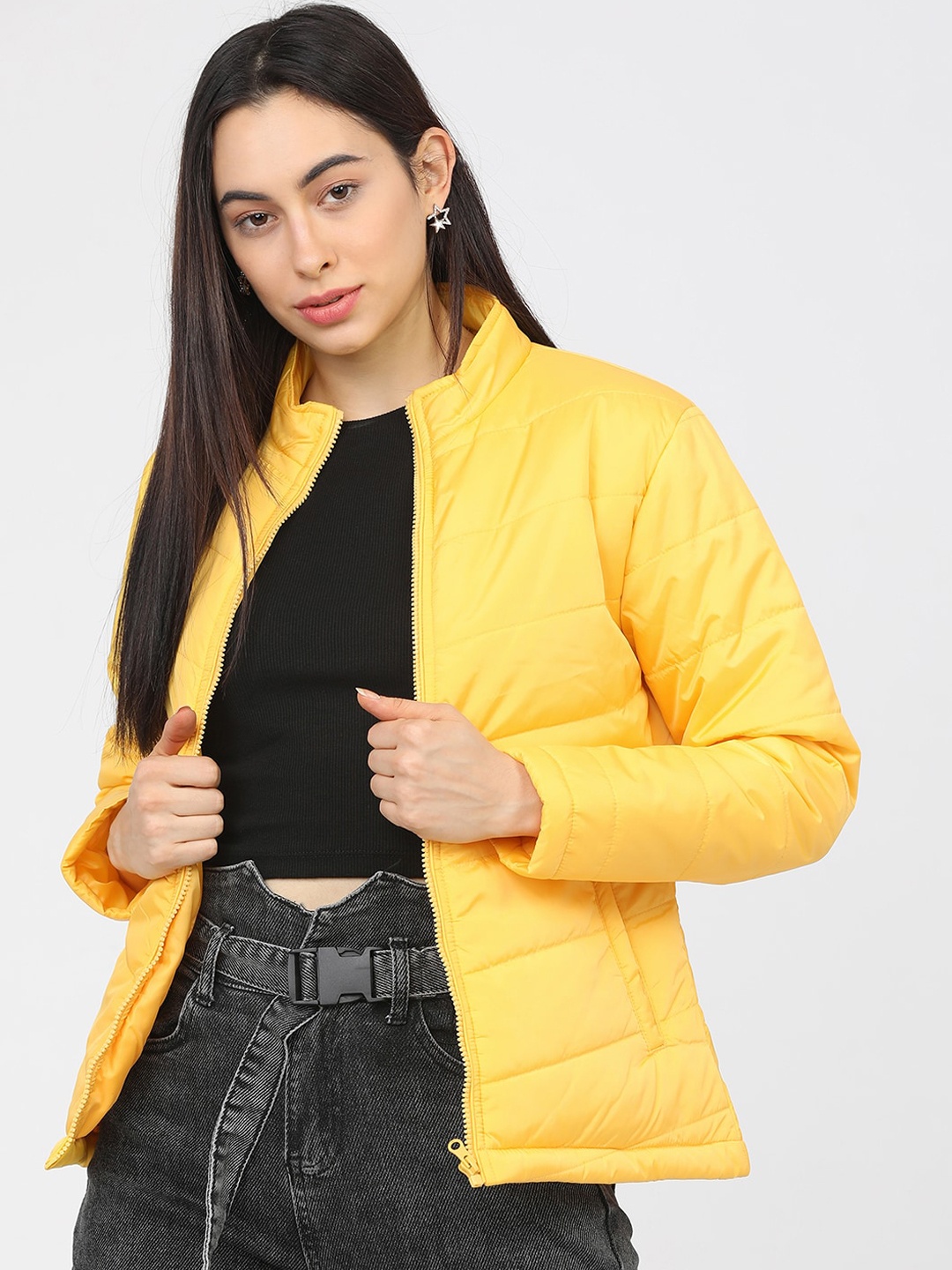 

Tokyo Talkies Women Yellow Padded Jacket