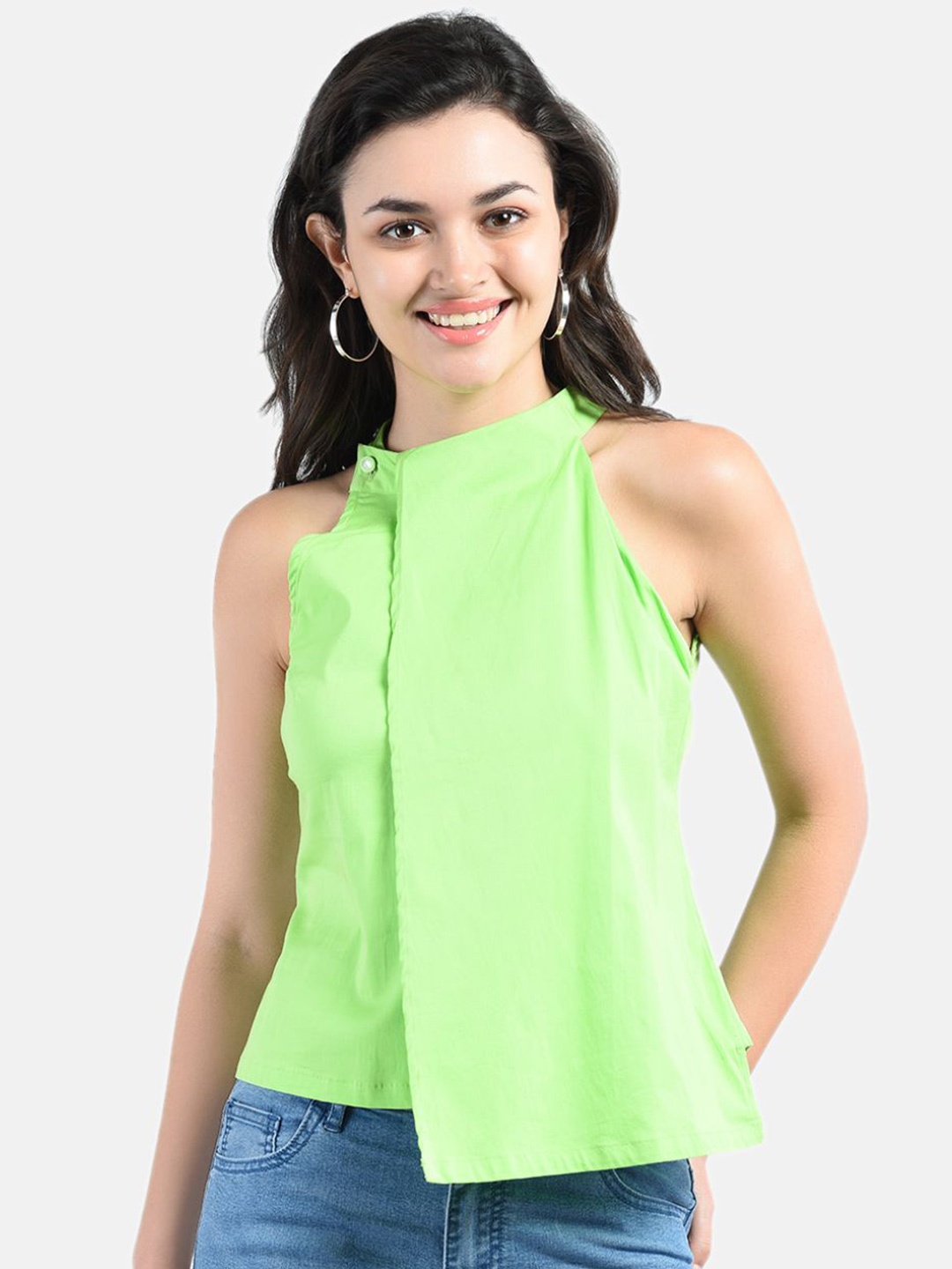 

AARA Green Halter Neck Regular Top