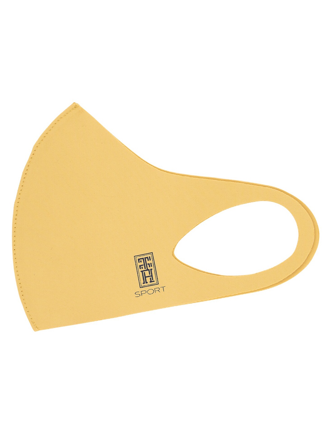 

The Tie Hub Kids Yellow Solid Single Ply Reusable Sports Mask