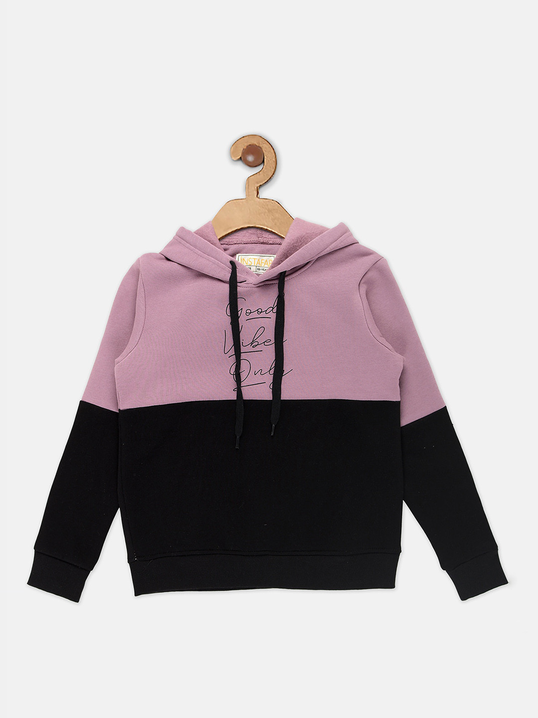 

Instafab Boys Purple Colourblocked Hooded Cotton Sweatshirt
