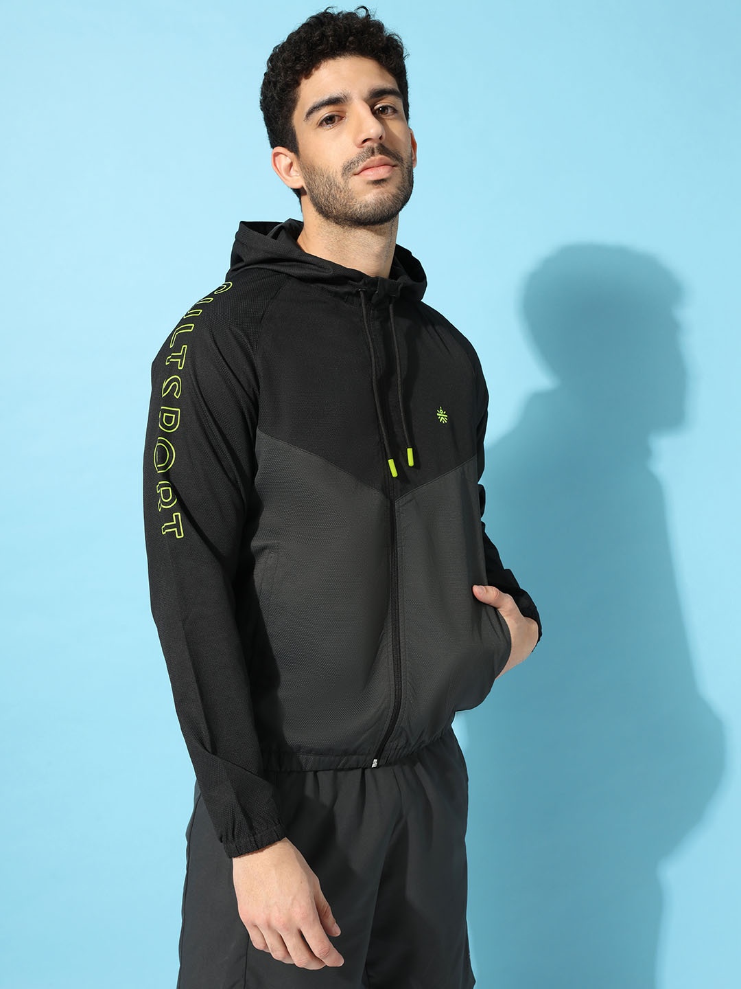 

Cultsport Men Black JacTEC Sports Jacket