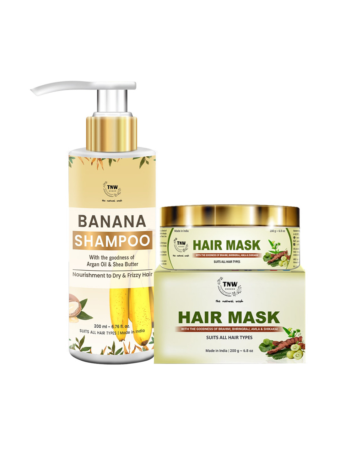 

TNW the natural wash White Amla Hair Mask & Banana Shampoo Hair Care Kit