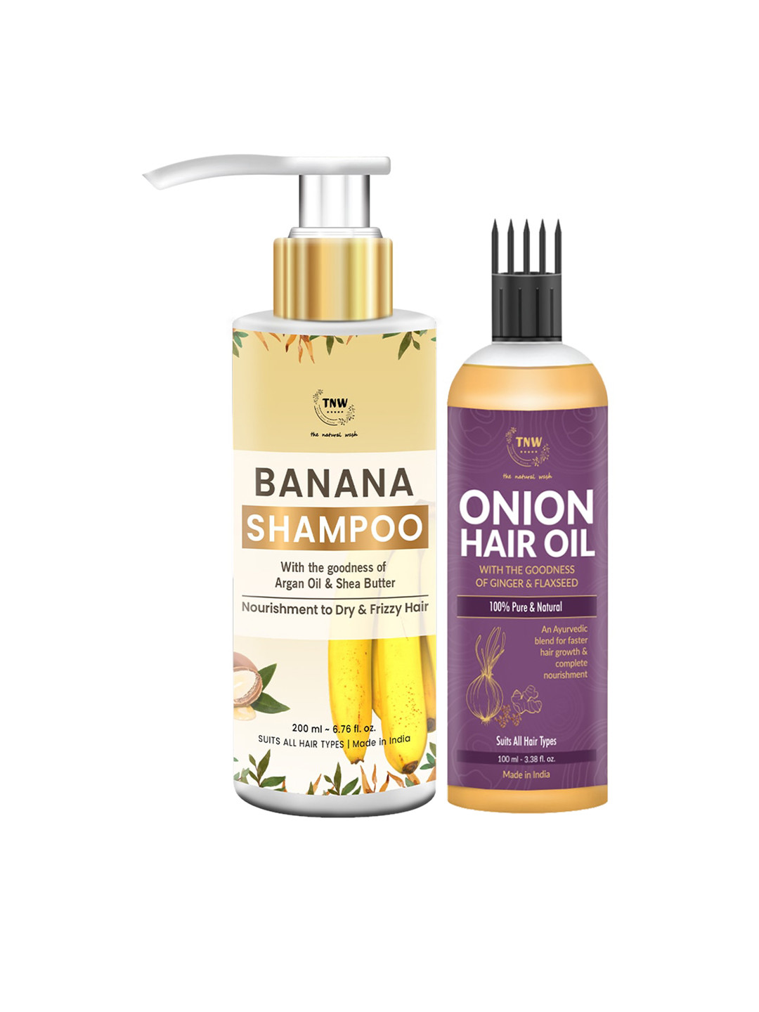 

TNW the natural wash White Onion Oil & Banana Shampoo Hair Care Kit