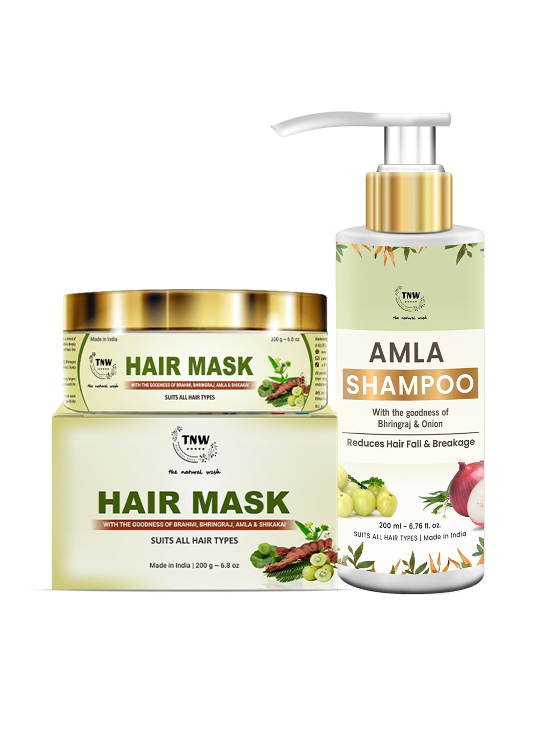 

TNW the natural wash Hair Care Kit (Amla Shampoo + Amla Hair Mask) 400 ml, White
