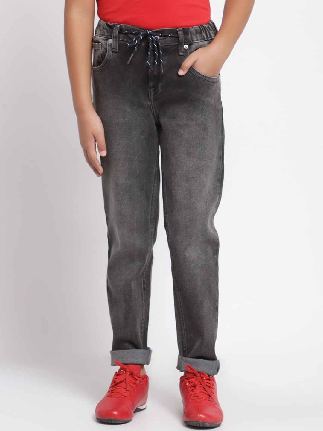 

Pepe Jeans Boys Charcoal Black Heavy Faded Jeans