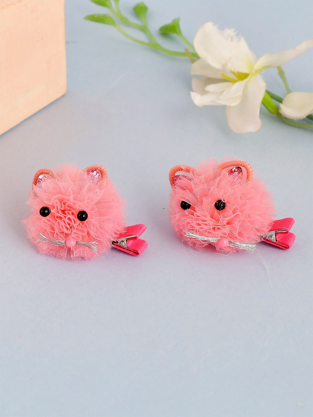 

Silvermerc Designs Girls Set Of 2 Fuchsia Faux Fur Alligator Hair Clip