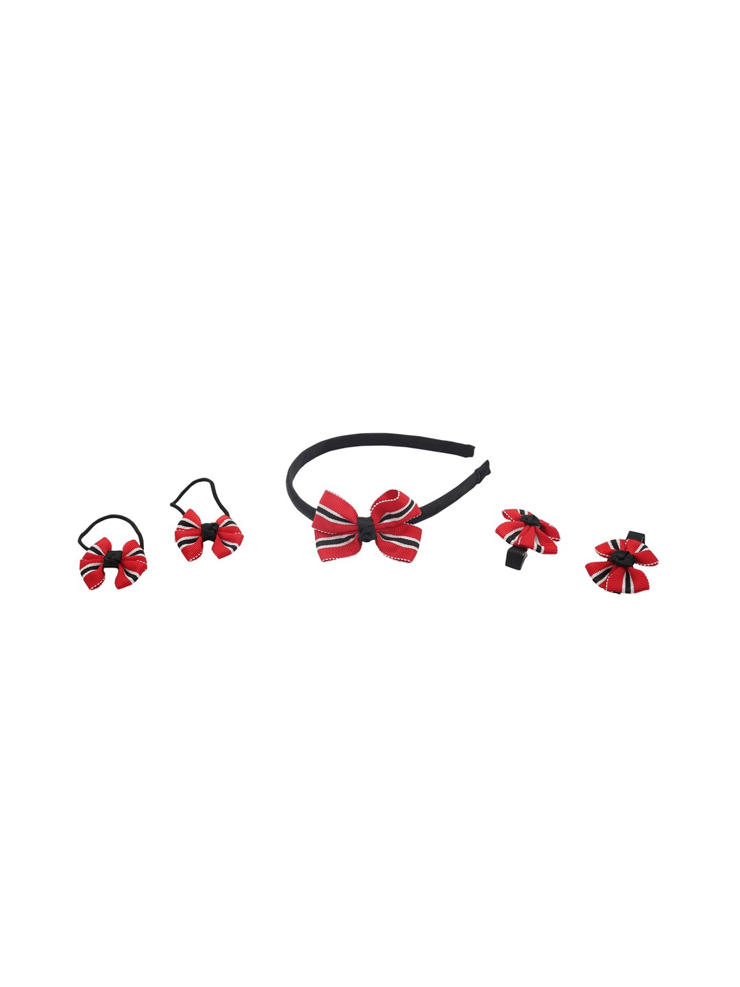 

Baby Moo Girls Red & Black Set of 5 Hair Accessory Set