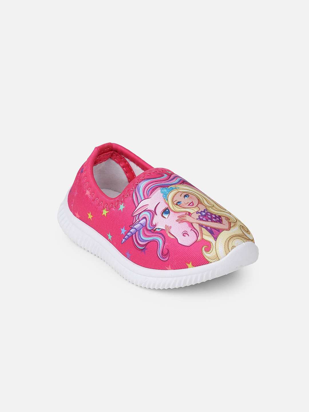 

Kids Ville Girls Pink Barbie Printed Slip-On Sneakers