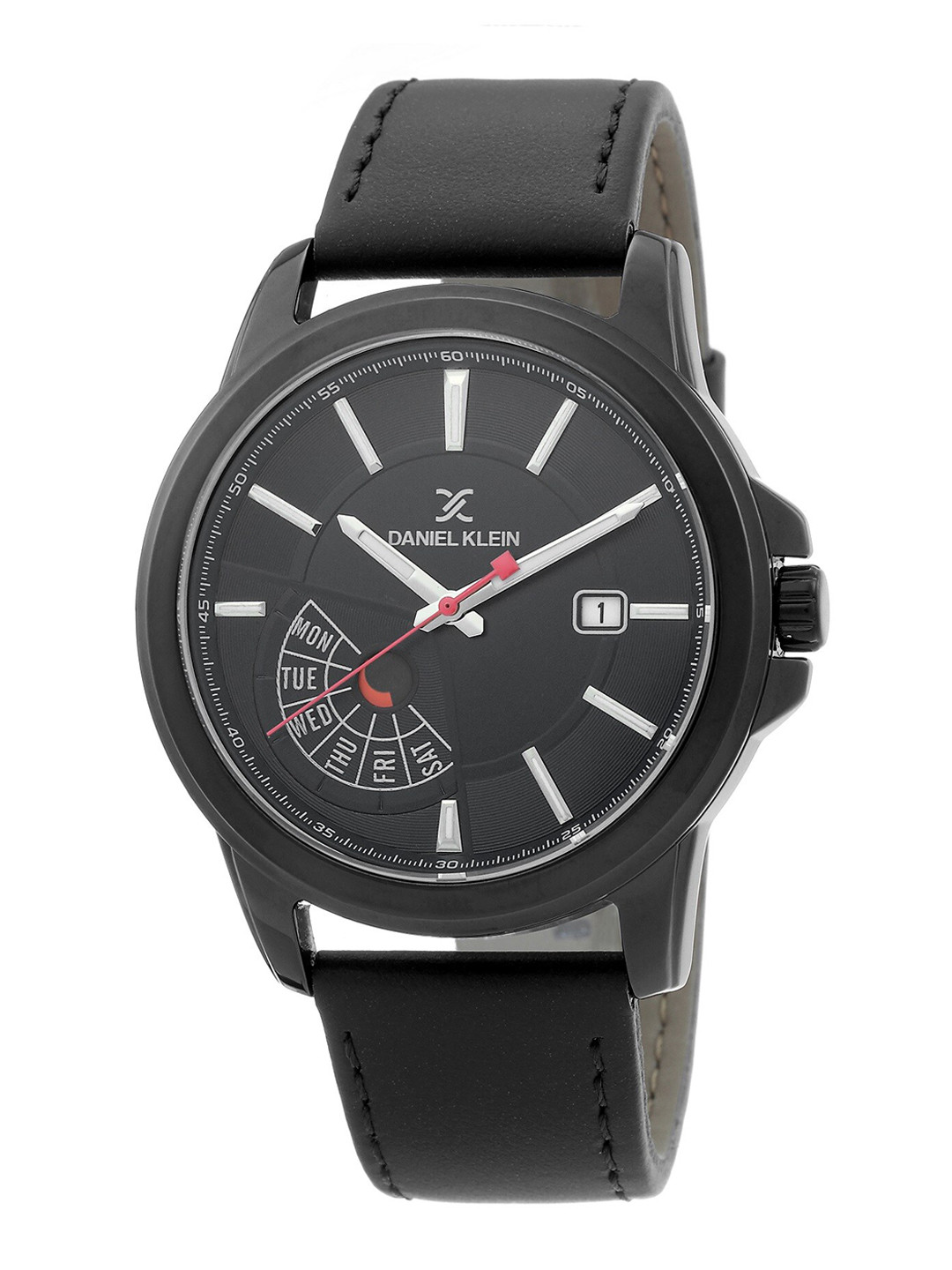 

Daniel Klein Men Black Dial & Black Leather Straps Analogue Watch DK.1.12359-5