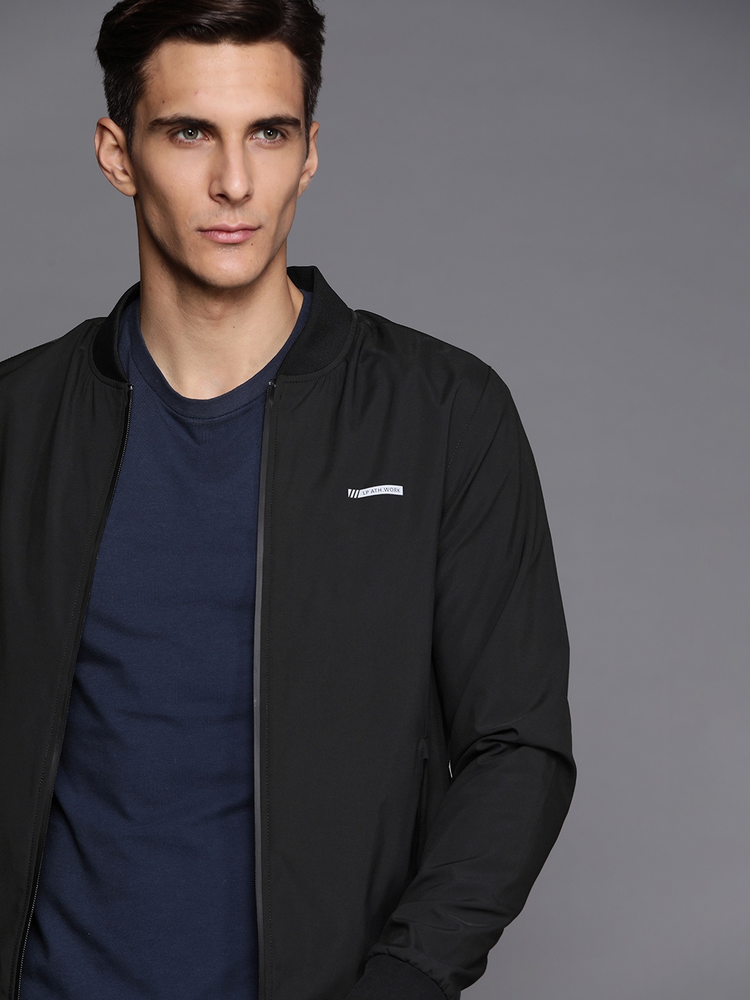 

Louis Philippe Sport Men Black Solid Super Slim Fit Bomber Jacket