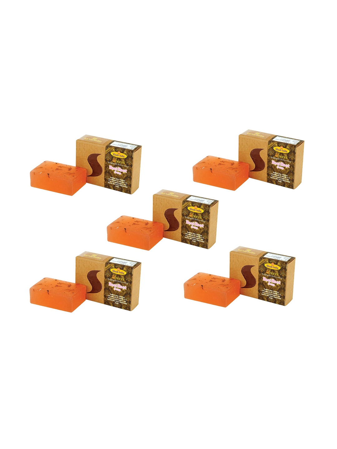 

abeers Pack of 5 Handmade Beet Root With Essential Oil Premium Soaps, Brown
