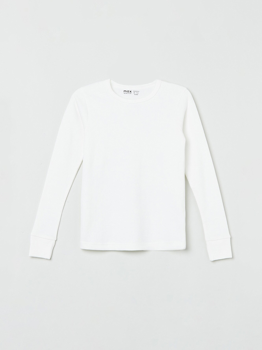 

max Boys Off White Solid T-shirt