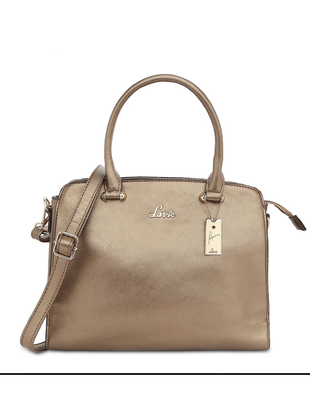 

Lavie Gunmetal-Toned Solid Handheld Bag, Metallic