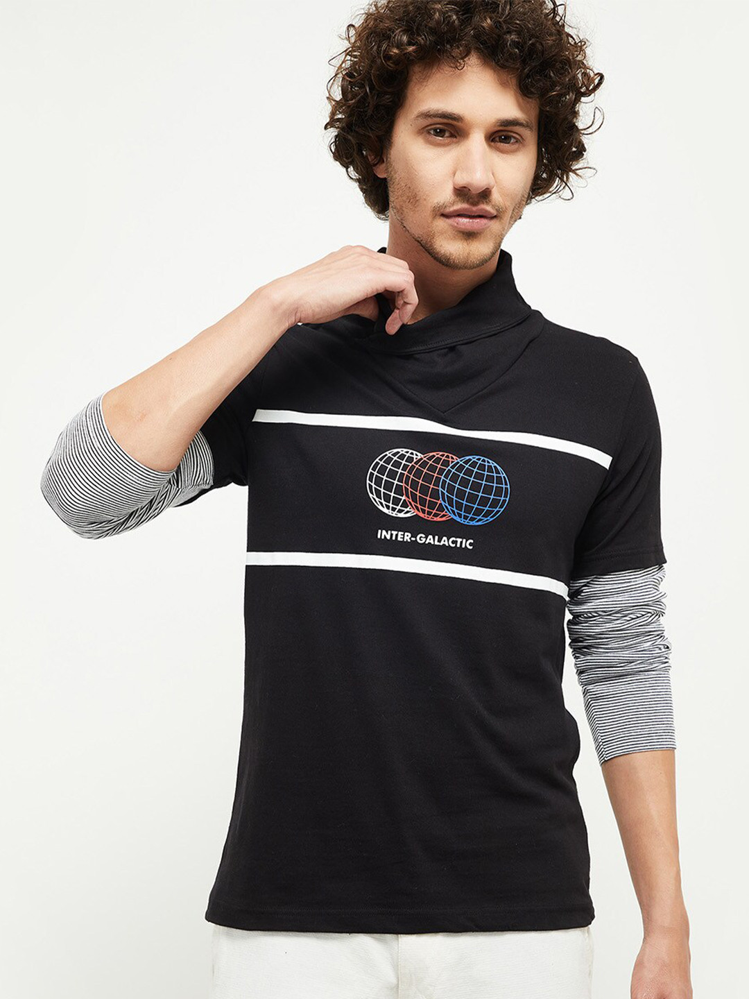 

Max Men Black Printed T-shirt