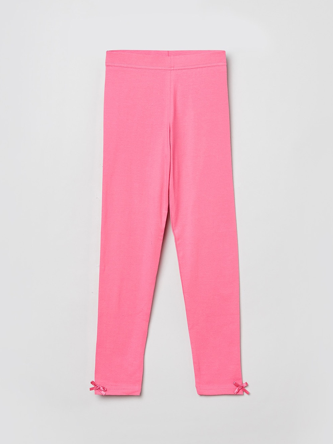 

max Girls Pink Solid Ankle-Length Leggings