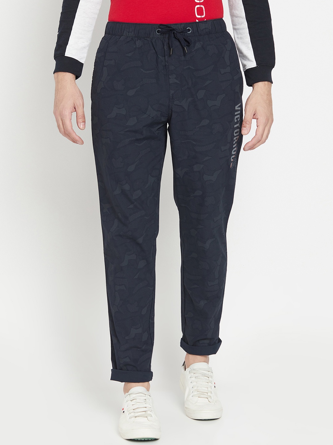 

Octave Men Navy Blue Solid Cotton Track Pants