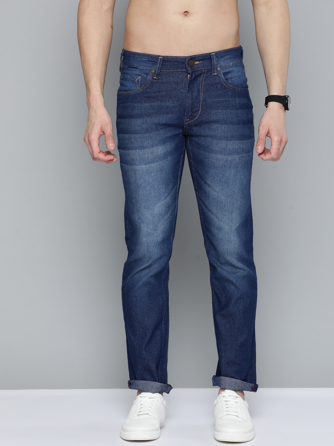 

HERE&NOW Men Blue Slim Fit Light Fade Mid-Rise Stretchable Jeans