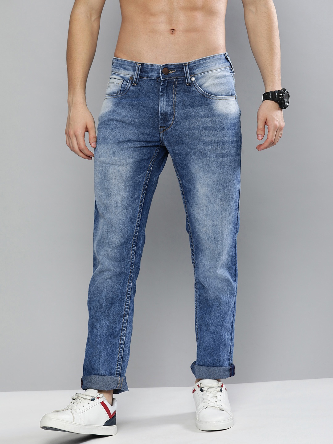 

HERE&NOW Men Blue Slim Fit Light Fade Stretchable Jeans