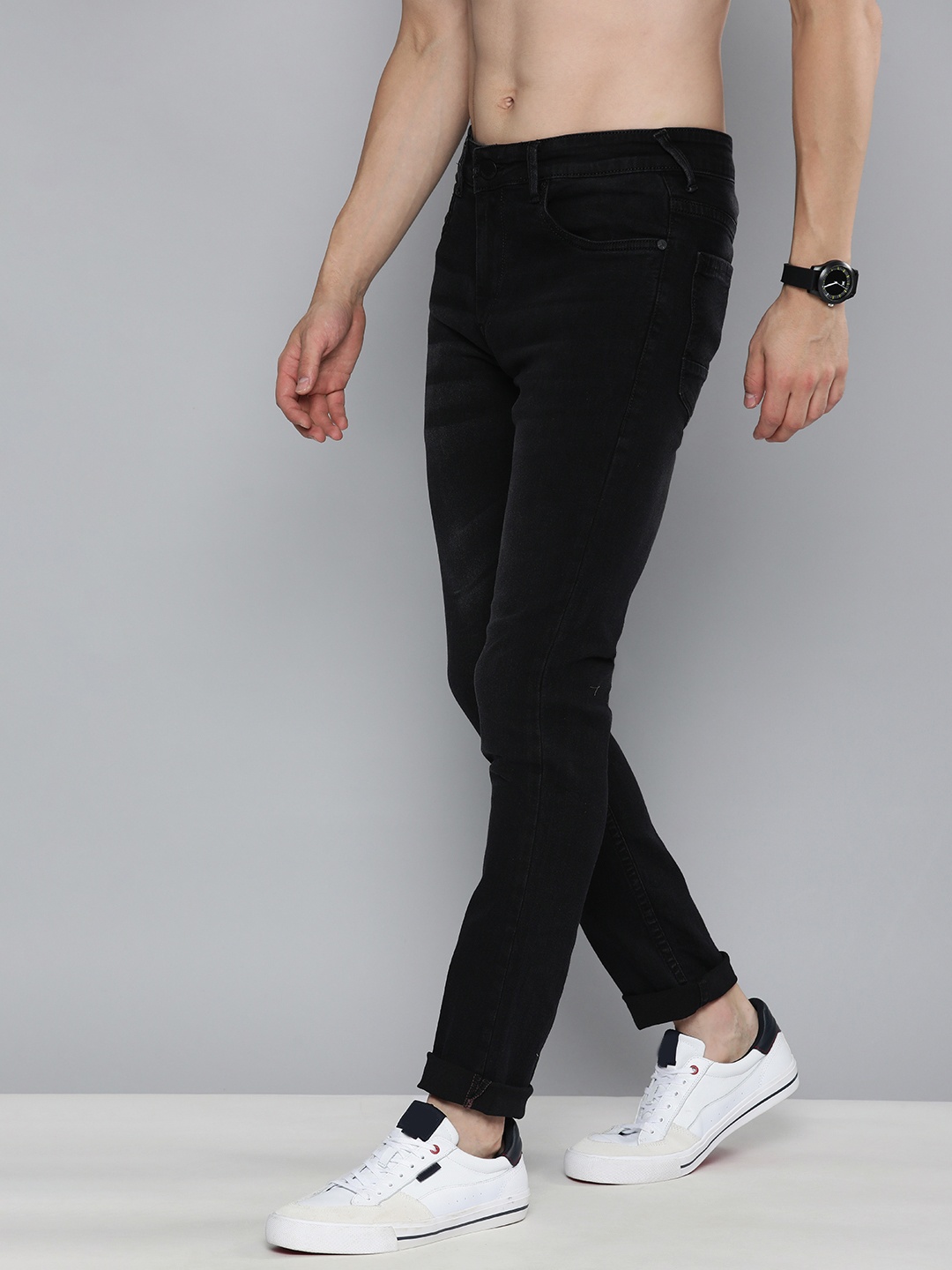 

HERE&NOW Men Black Skinny Fit Stretchable Jeans