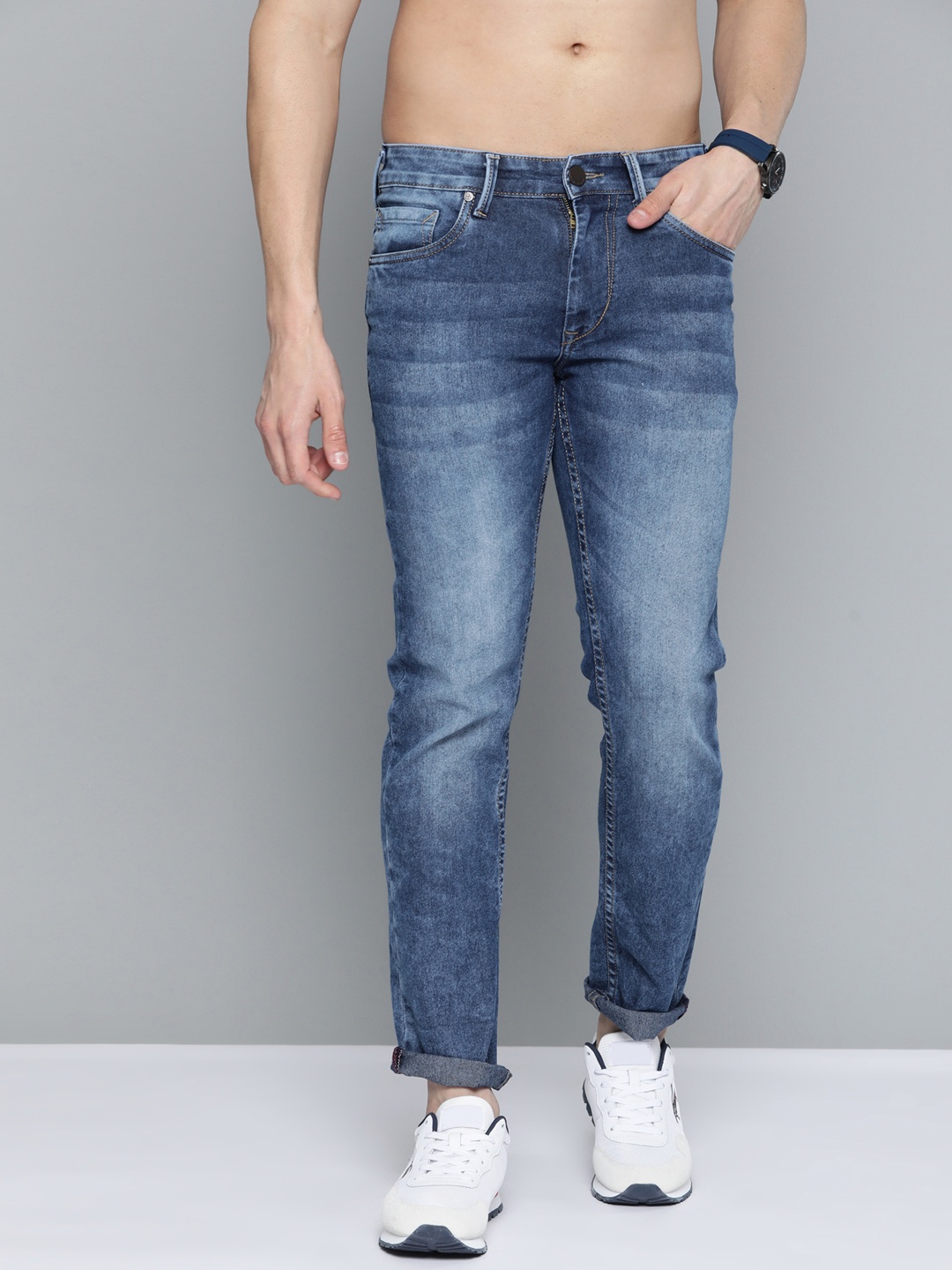 

HERE&NOW Men Blue Slim Fit Light Fade Stretchable Jeans