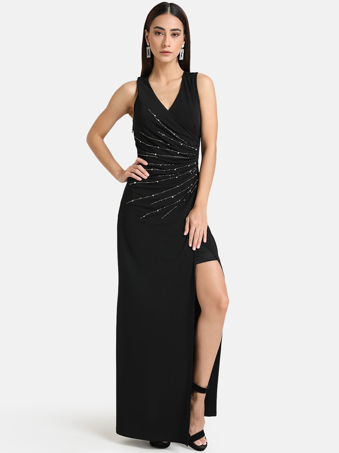 

Kazo Black Embellished Maxi Dress