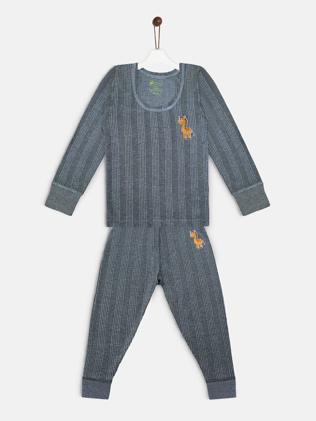 

YK Basics Kids Grey Solid Thermal Set