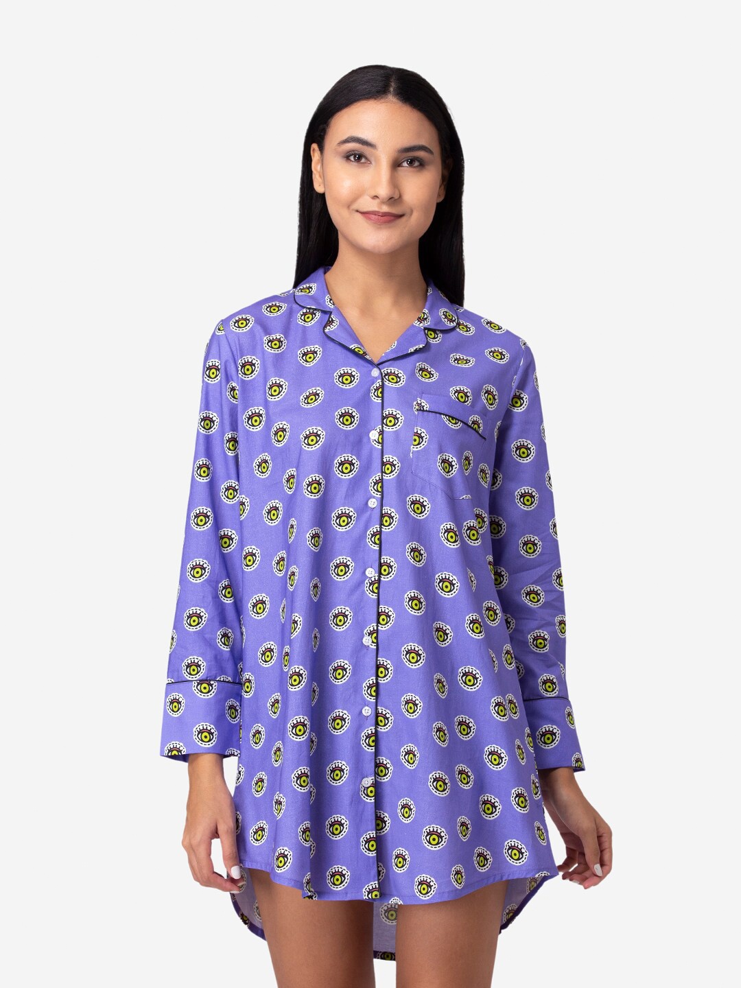 

Fluffalump Blue Printed Nightdress