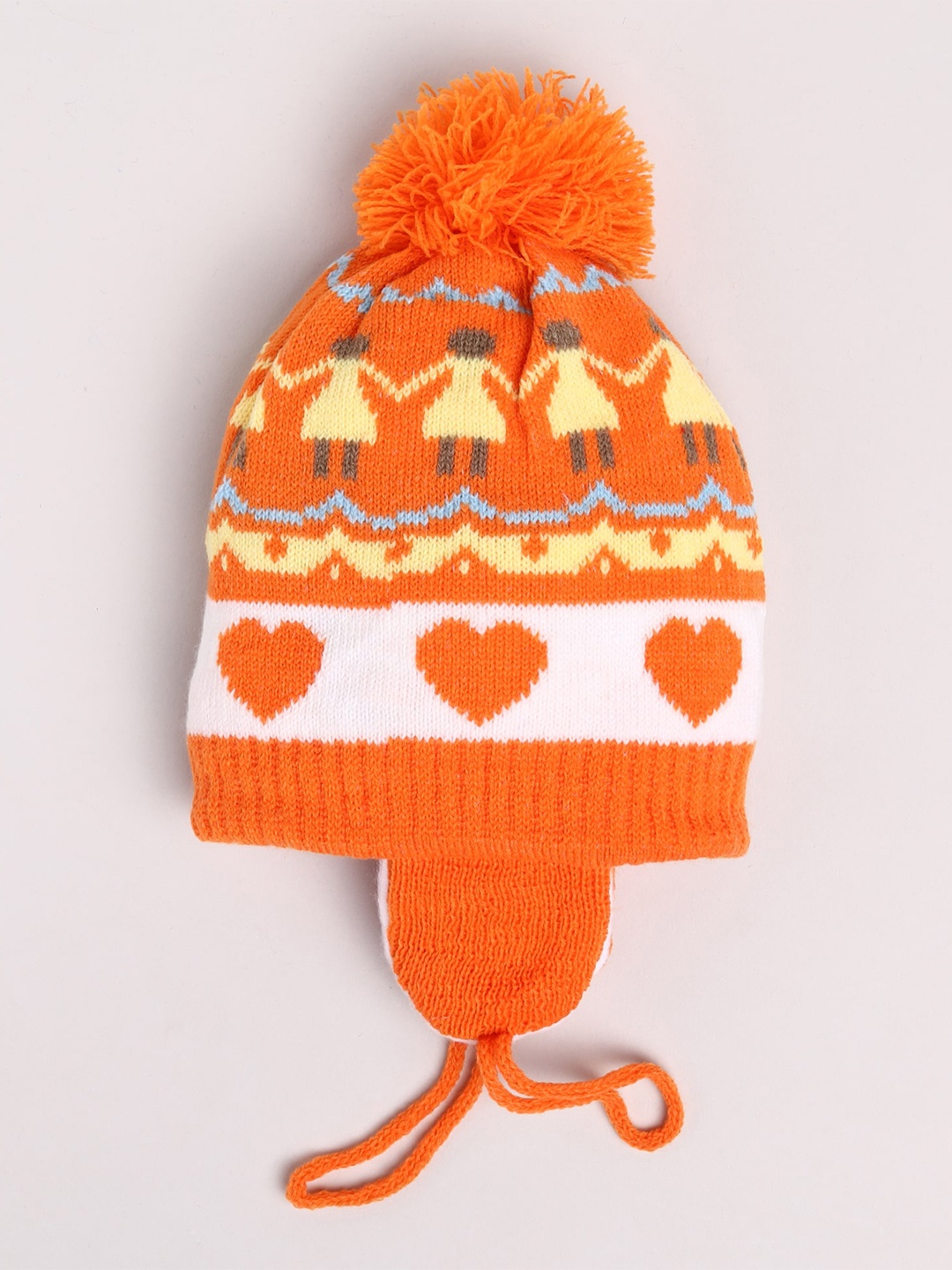 

Toonyport Kids Orange & Yellow Woolen Beanie