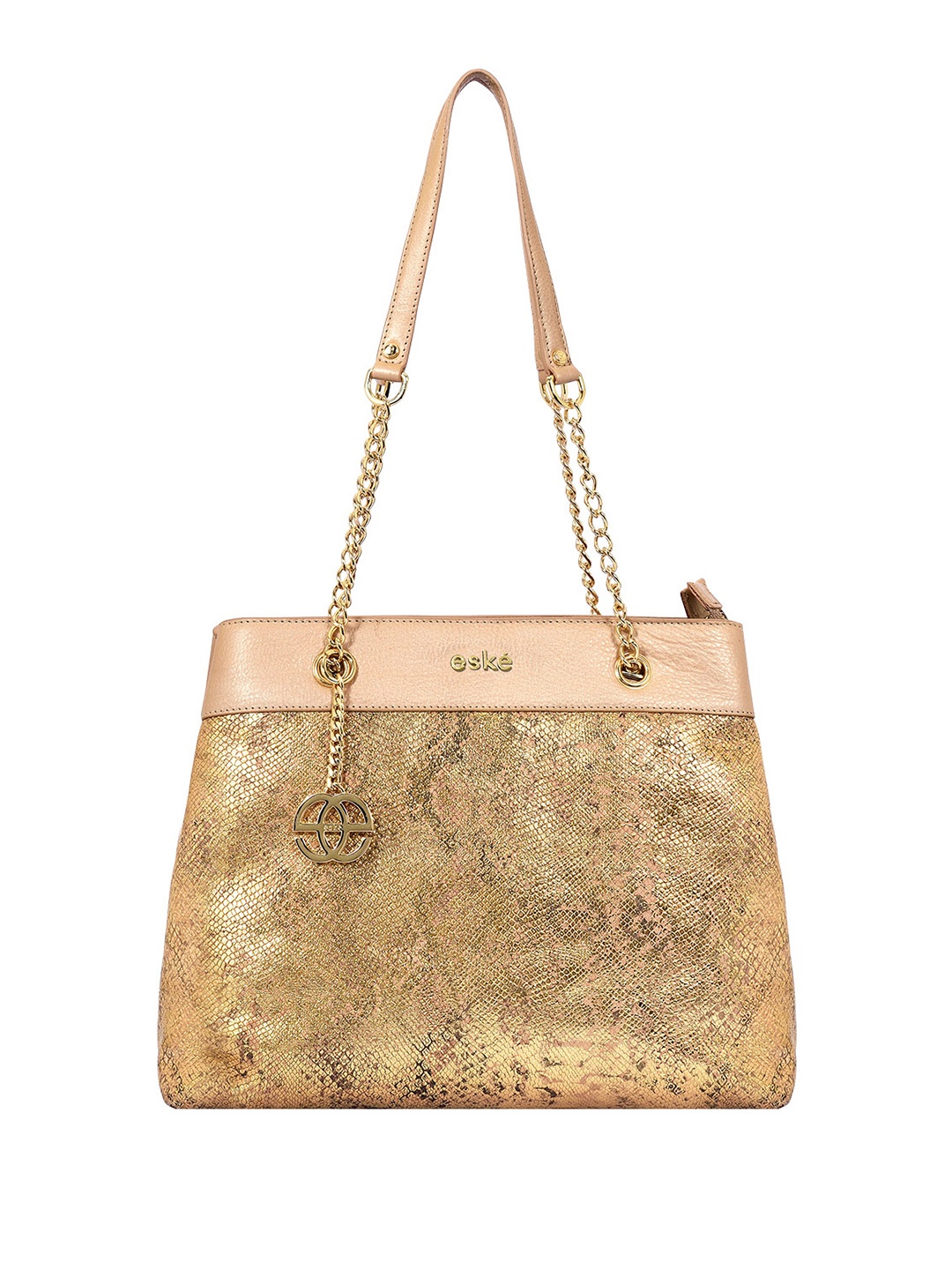 

Eske Gold-Toned Textured Leather Structured Shoulder Bag