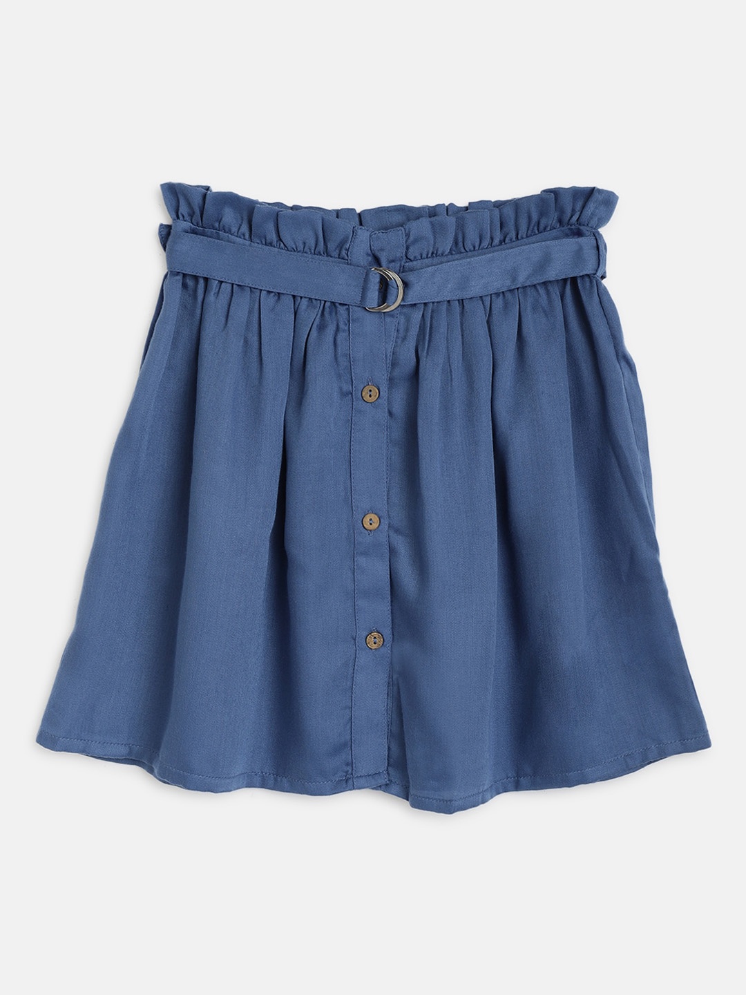 

am ma Girls Blue Solid A-line Skirt