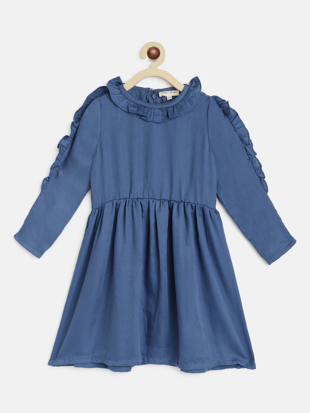 

am ma Blue Satin Dress