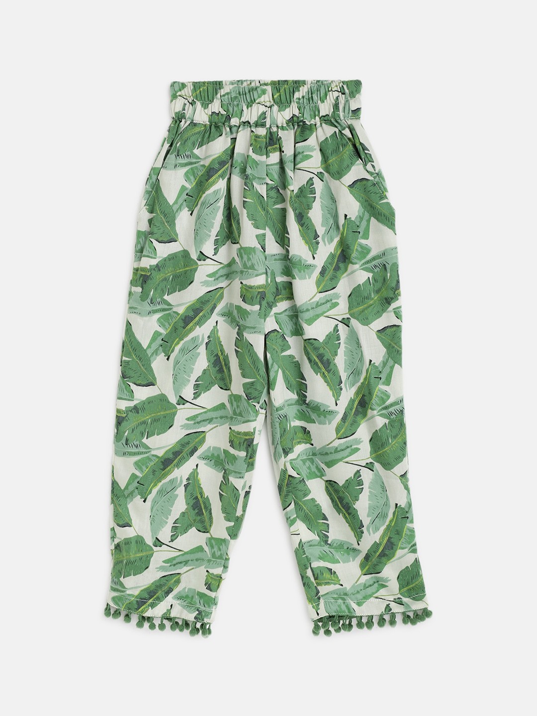 

am ma Kids Green Cotton Graphic Track Pants