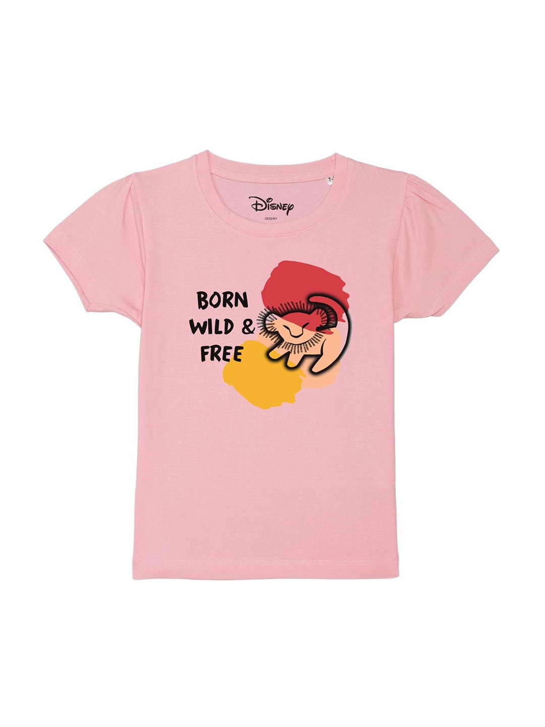

Disney by Wear Your Mind Girls Pink & Red Printed T-shirt