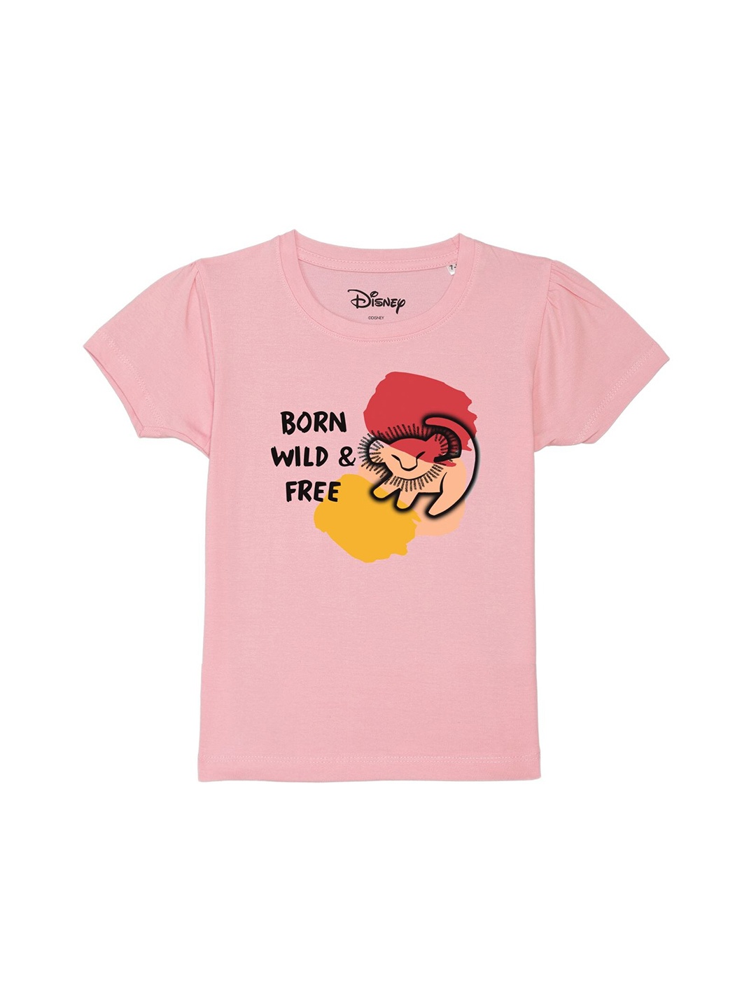

Disney by Wear Your Mind Girls Pink Lion King Printed T-shirt