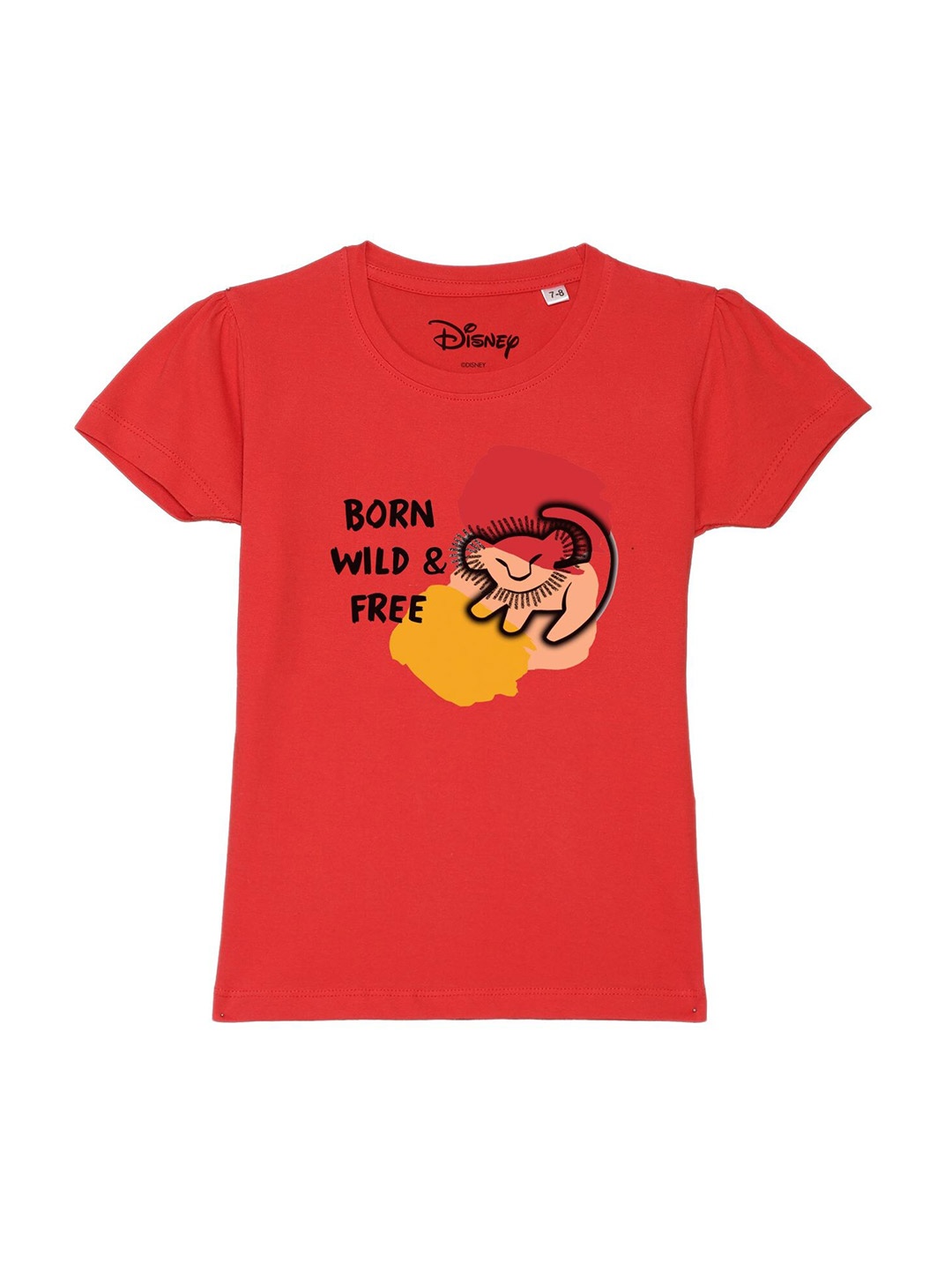 

Disney by Wear Your Mind Girls Red & Yellow Lion King Printed T-shirt