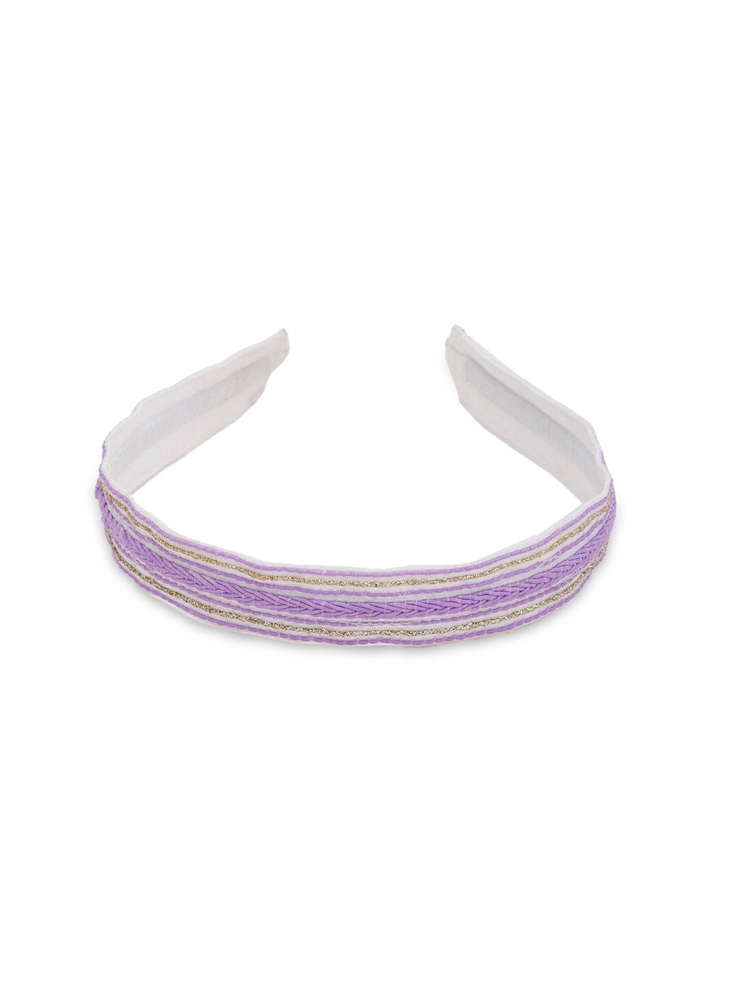

DEEBACO Women White & Purple Lace Structured Hairband