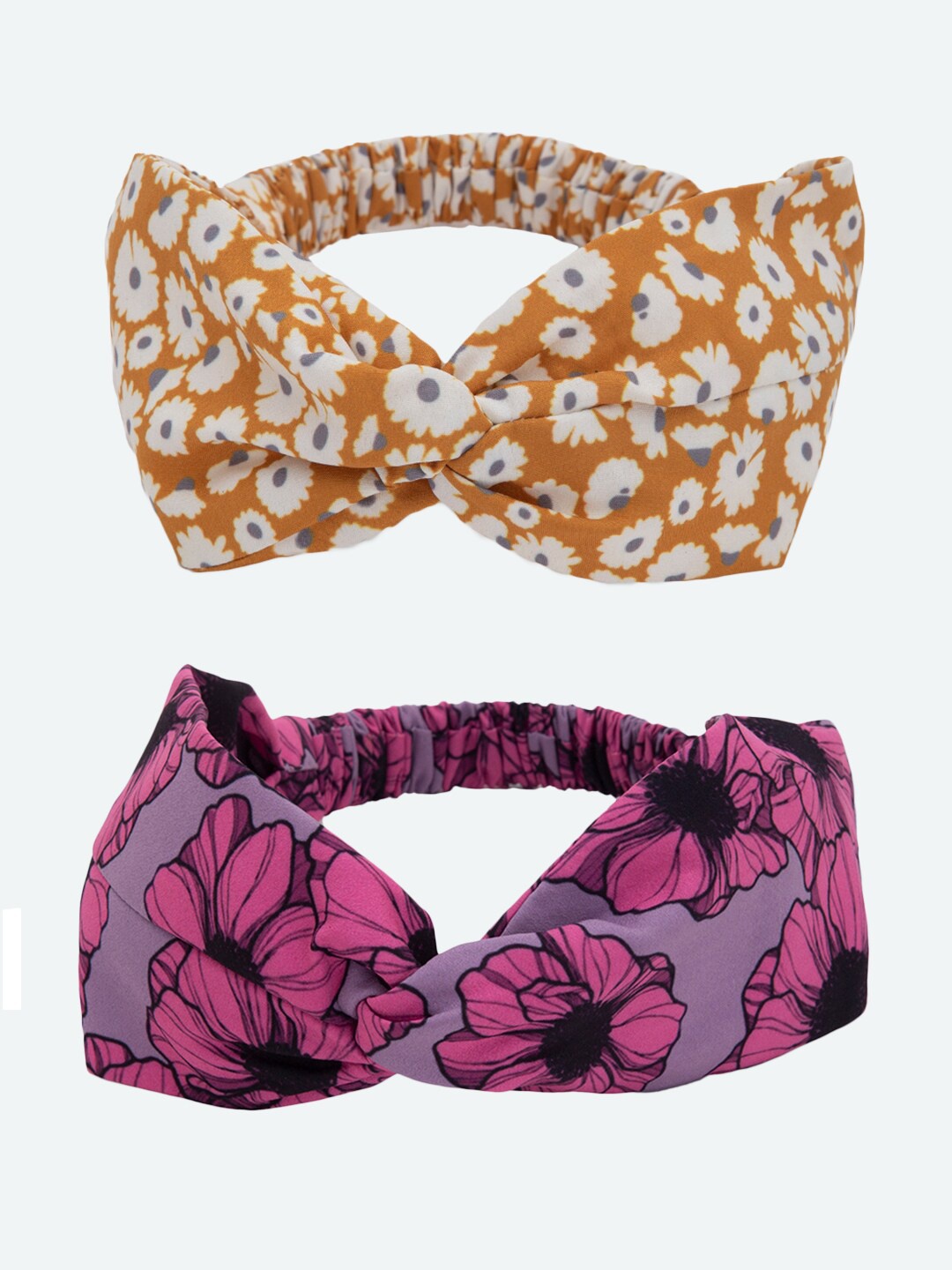 

DEEBACO Set Of 2 Women Nude-Coloured & Pink Hairband