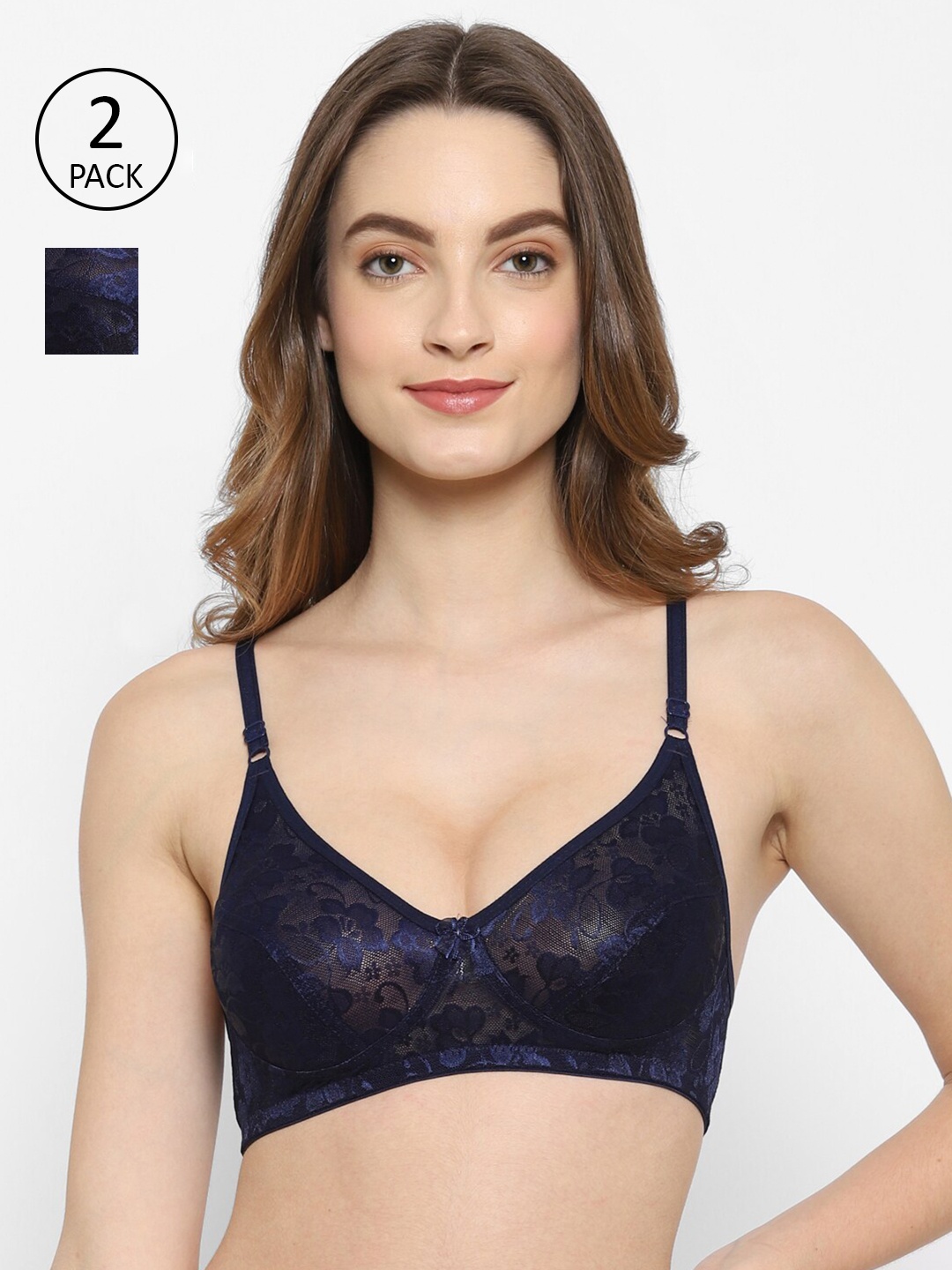 

Floret Navy Blue Floral T-shirt Bra Akansha_N.Blue-N.Blue