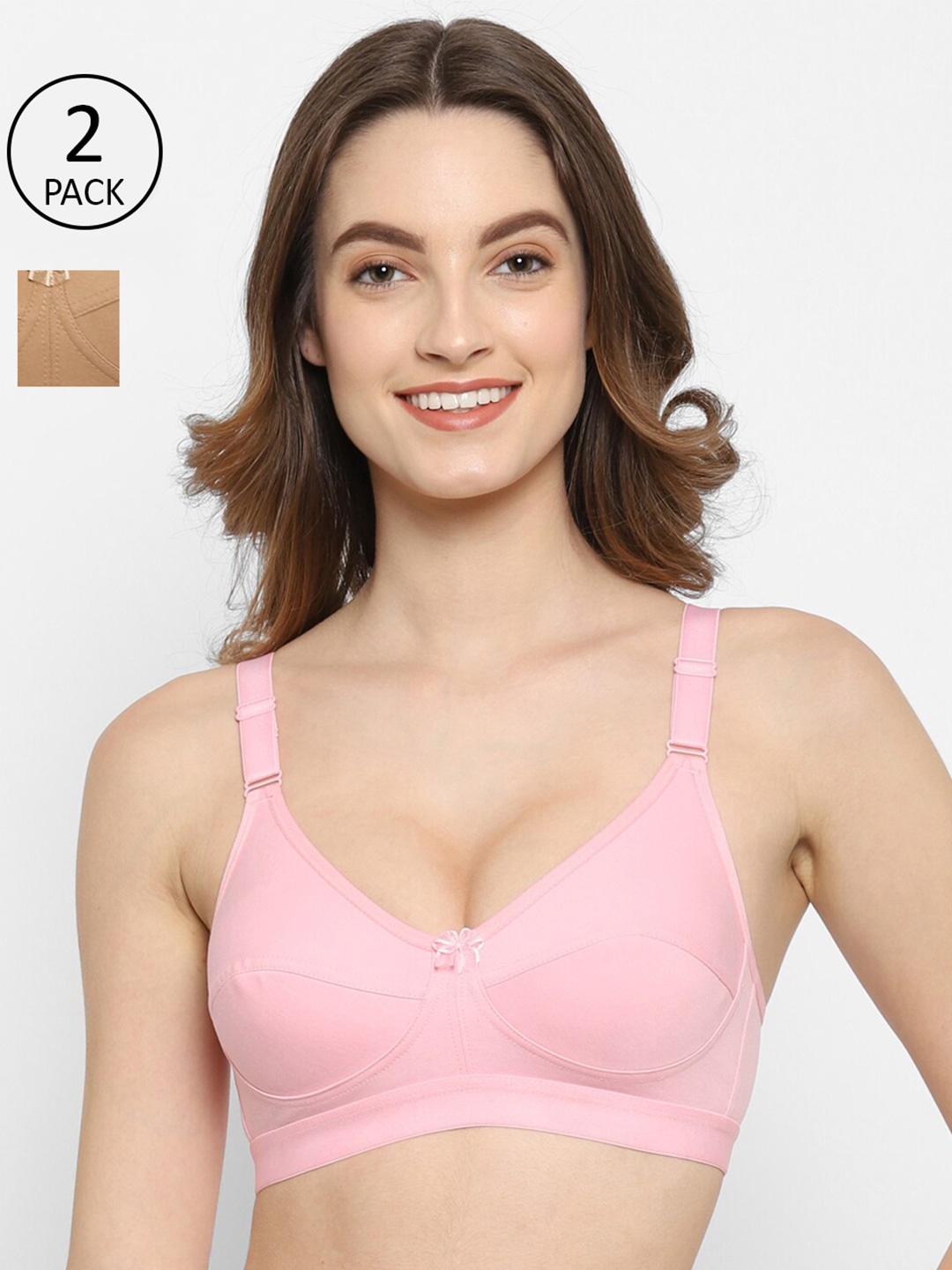 

Floret Pack of 2 T-shirt Non Padded Bra, Pink