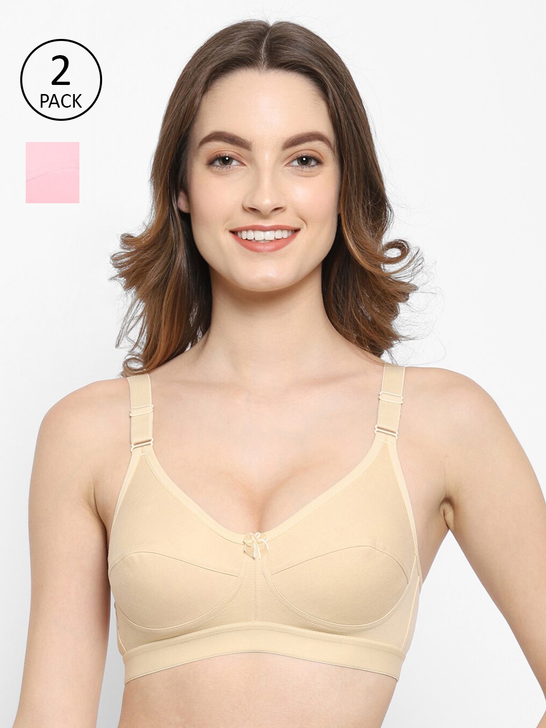 

Floret Pack Of 2 Beige & Pink T-shirt Bra