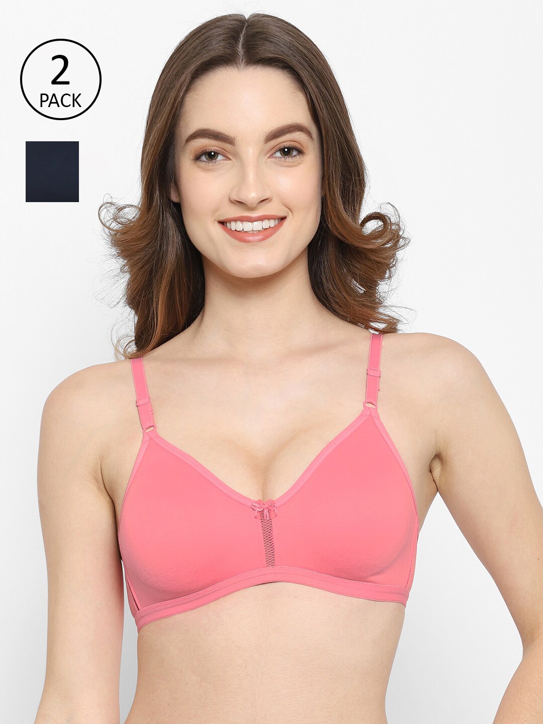 

Floret Set-2 Rose & Black T-shirt Bra