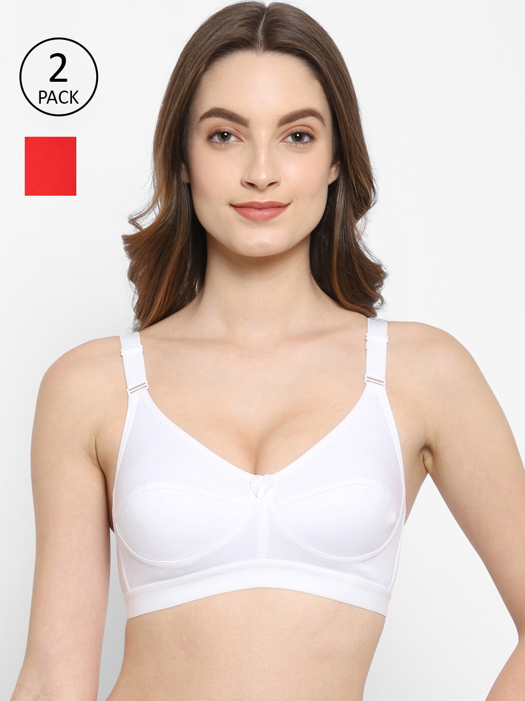 

Floret Pack of 2 White & Red T-shirt Bra Candy_White-Red_30B