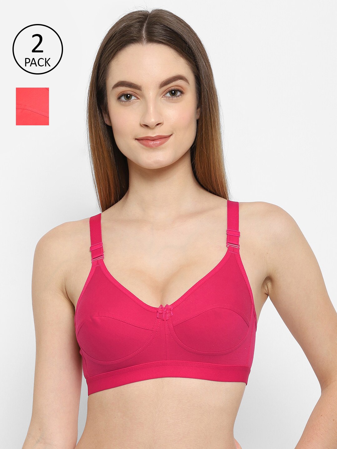 

Floret Pack of 2 Magenta & Red T-shirt Bra Candy_Magenta-Tomato_30B