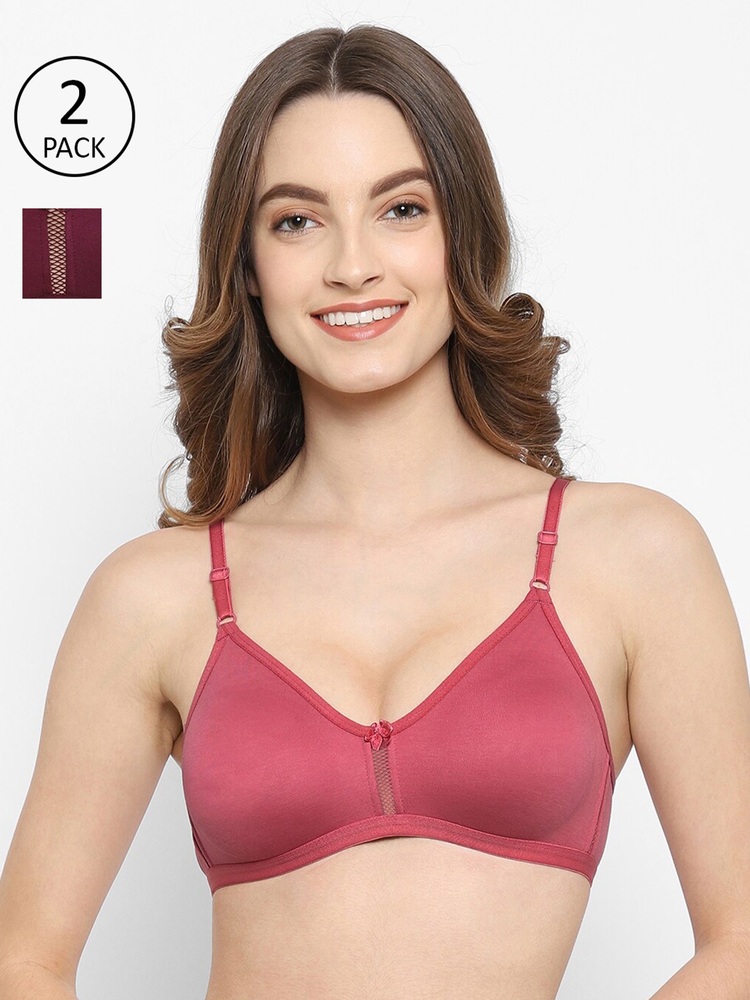 

Floret Set-2 Rose Gold & Pink T-shirt Bra
