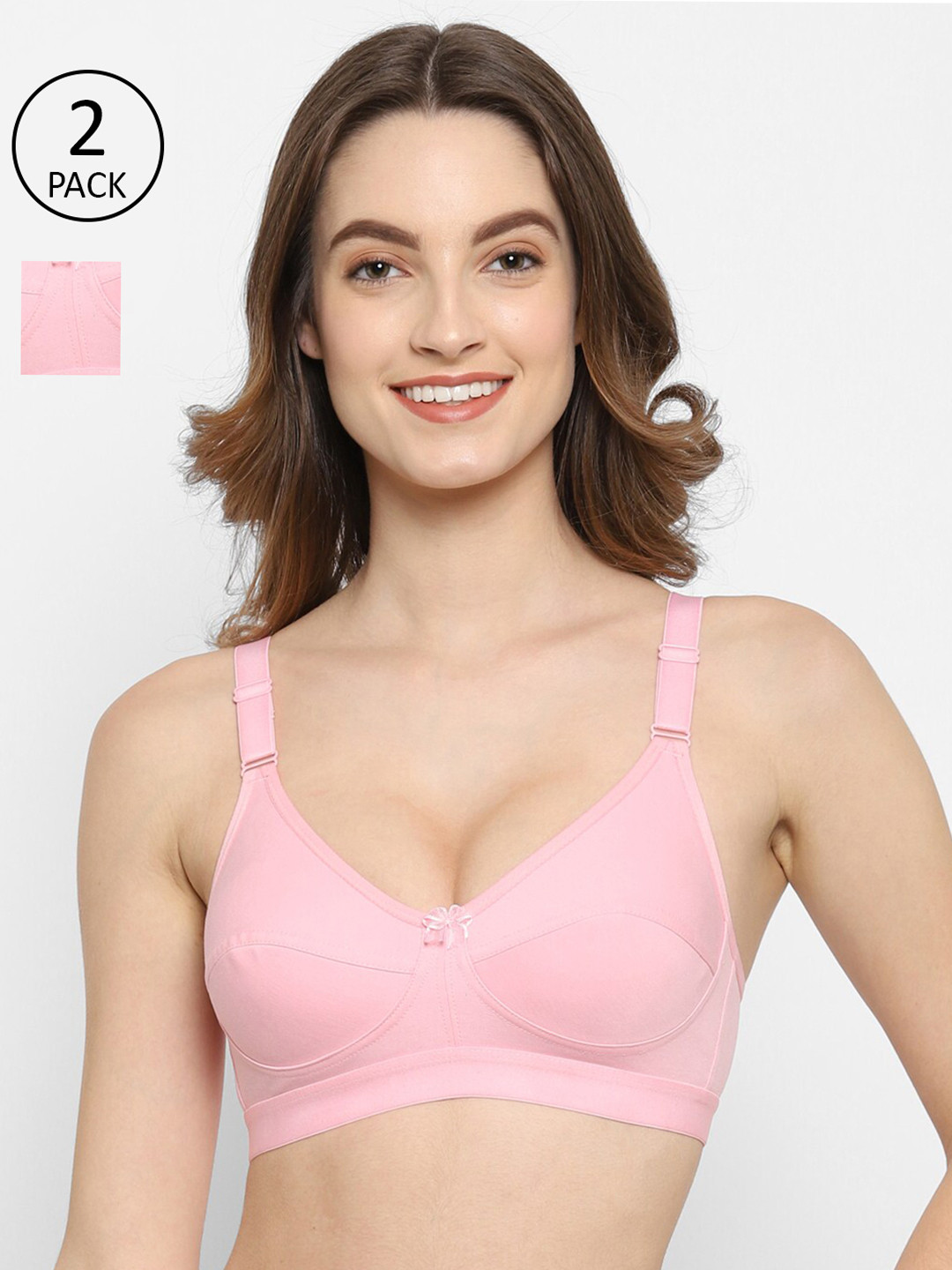 

Floret Pack of 2 T-shirt Non Padded Bra, Pink