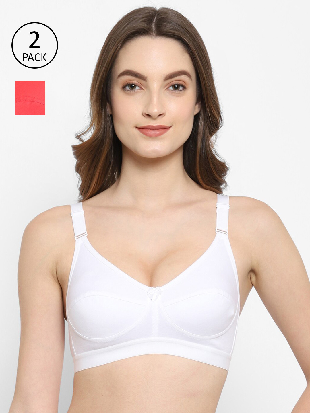 

Floret Pack of 2 White & Red T-shirt Bras