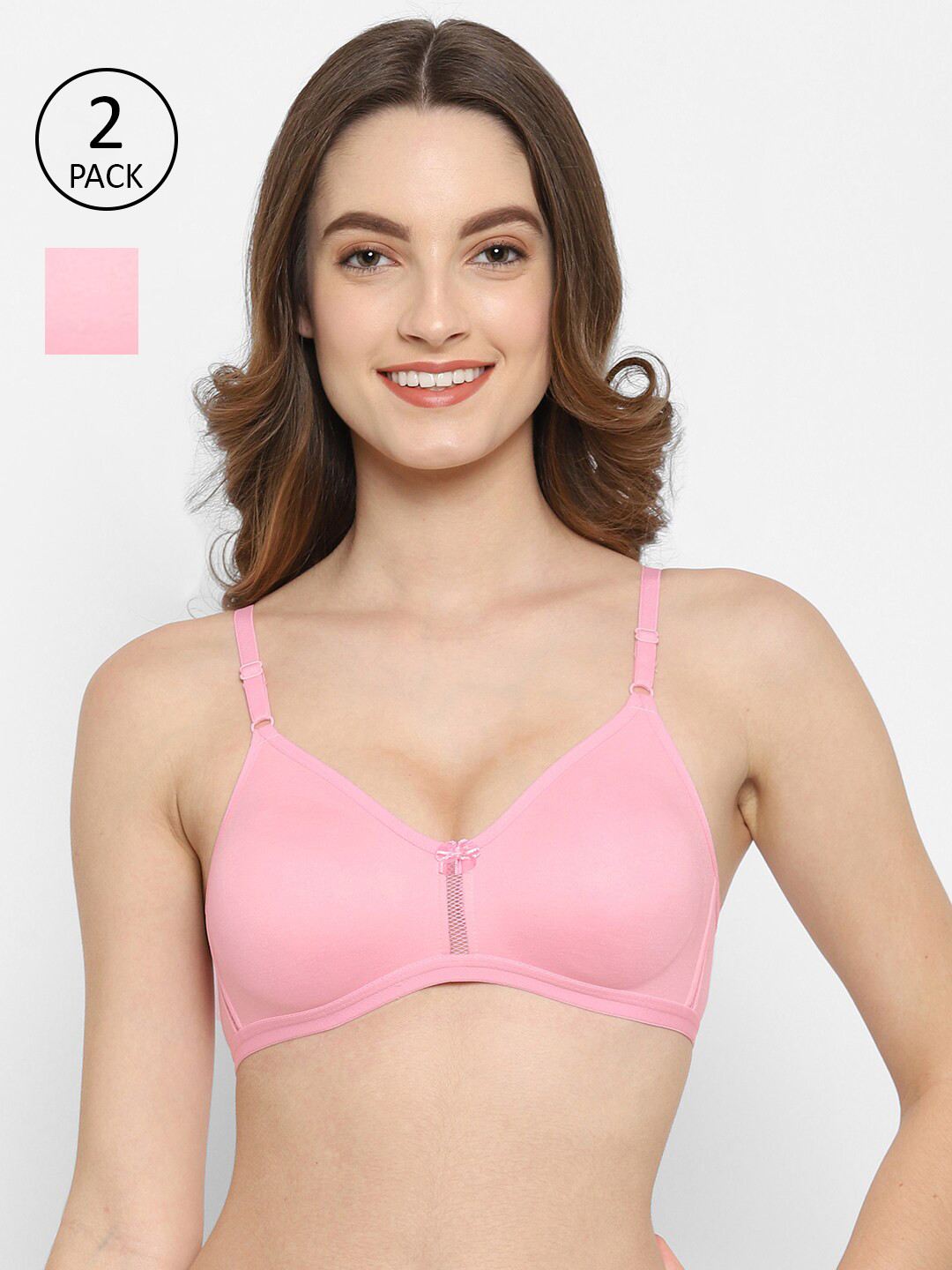 

Floret Pack of 2 T-shirt Non Padded Bra, Pink
