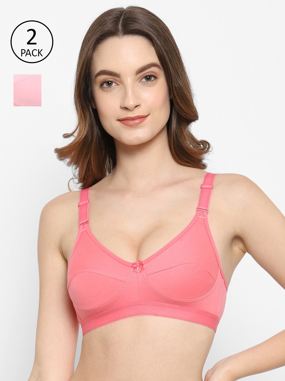 

Floret Pack of 2 Pink & Peach-Coloured T-shirt Bras